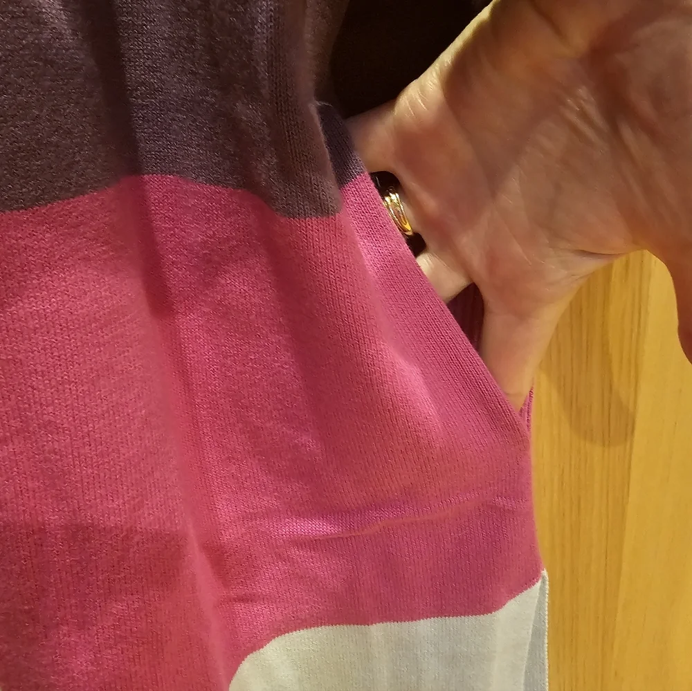 NWOT Lands' End Colorblock Cardigan - Picture 3 of 5